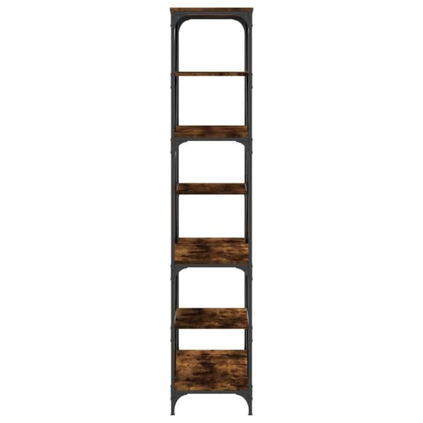 vidaXL Bokhylla rökfärgad ek 91x36x176 cm konstruerat trä och stål