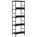Miniatyrbilde 6 av 10: vidaXL Bokhylle svart 50x33x153 cm konstruert tre