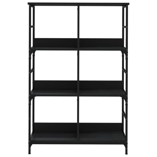 vidaXL bogreol 78,5x33x117,5 cm konstrueret træ sort