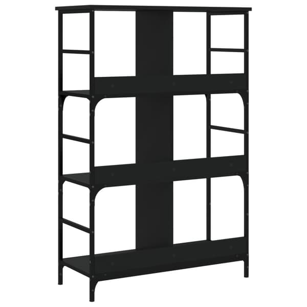 vidaXL bogreol 78,5x33x117,5 cm konstrueret træ sort