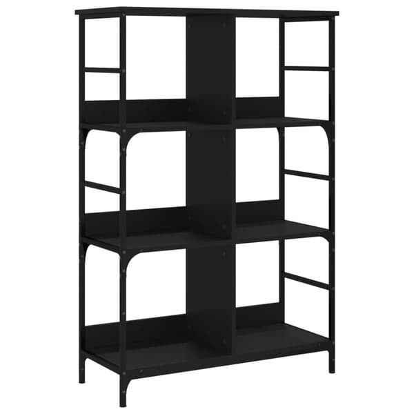 vidaXL bogreol 78,5x33x117,5 cm konstrueret træ sort