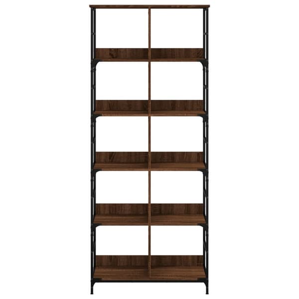vidaXL bogreol 78,5x33x188,5 cm konstrueret træ brun egetræsfarve