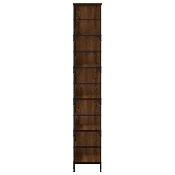 vidaXL bogreol 78,5x33x188,5 cm konstrueret træ brun egetræsfarve