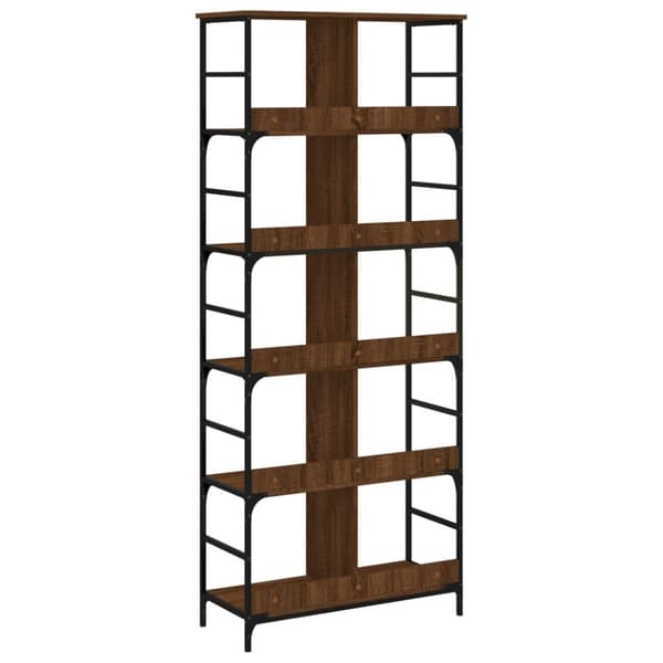 vidaXL bogreol 78,5x33x188,5 cm konstrueret træ brun egetræsfarve