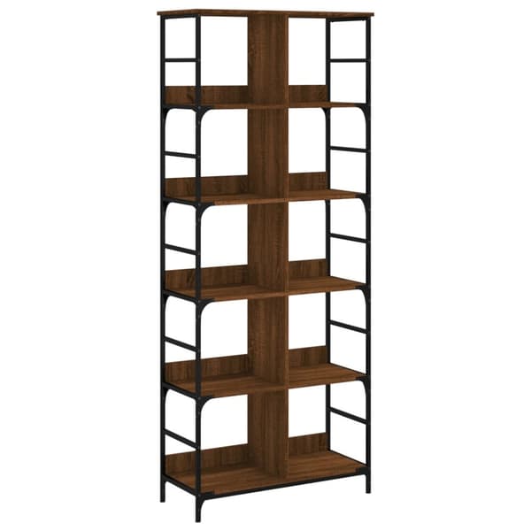 vidaXL bogreol 78,5x33x188,5 cm konstrueret træ brun egetræsfarve