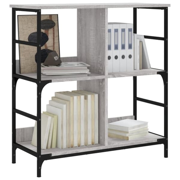 vidaXL bogreol 78,5x33x82 cm konstrueret træ grå sonoma-eg