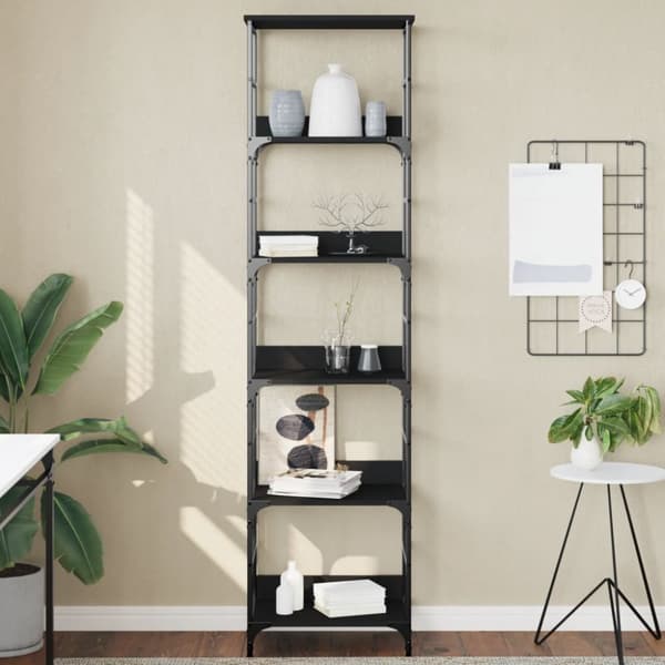 vidaXL bogreol 50x33x188,5 cm konstrueret træ sort
