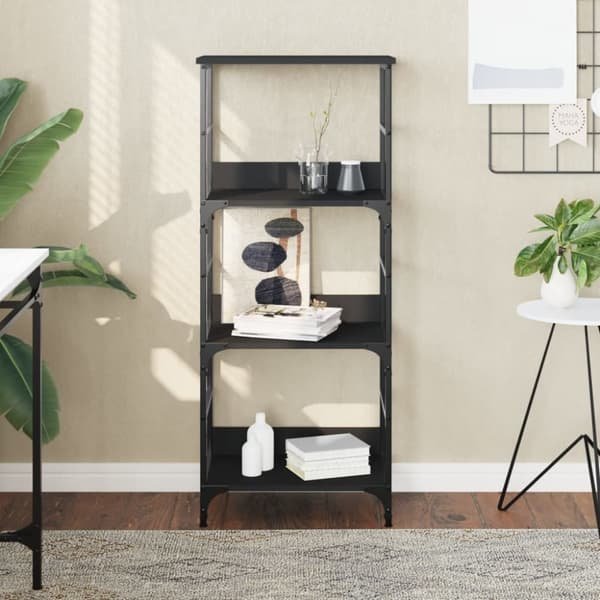 vidaXL bogreol 50x33x117,5 cm konstrueret træ sort