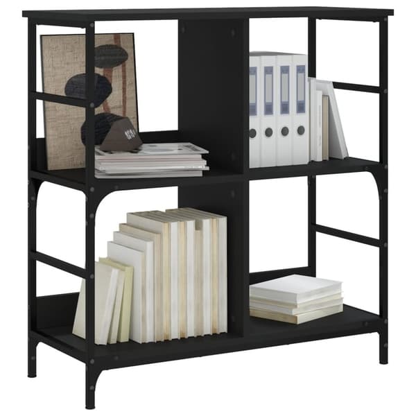 vidaXL bogreol 78,5x33x82 cm konstrueret træ sort