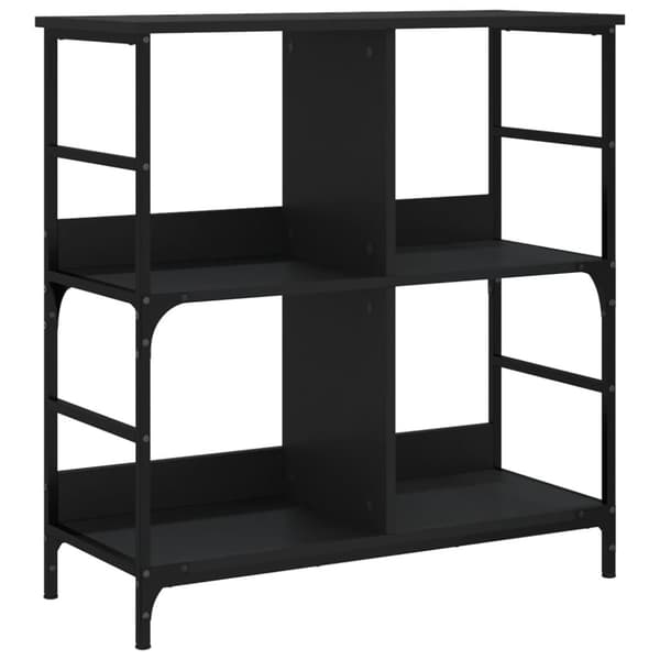vidaXL bogreol 78,5x33x82 cm konstrueret træ sort