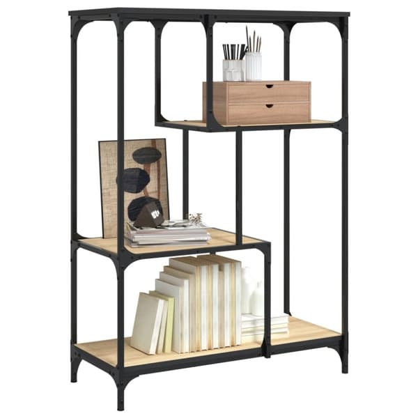 vidaXL bogreol 81x36x115 cm konstrueret træ og jern sonoma-eg