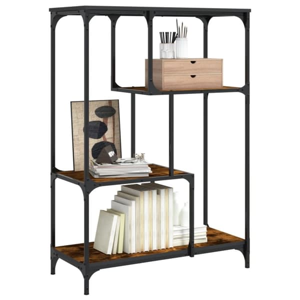 vidaXL bogreol 81x36x115 cm konstrueret træ og jern røget egetræsfarve