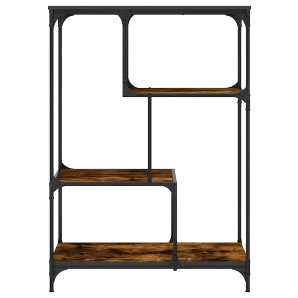 vidaXL bogreol 81x36x115 cm konstrueret træ og jern røget egetræsfarve