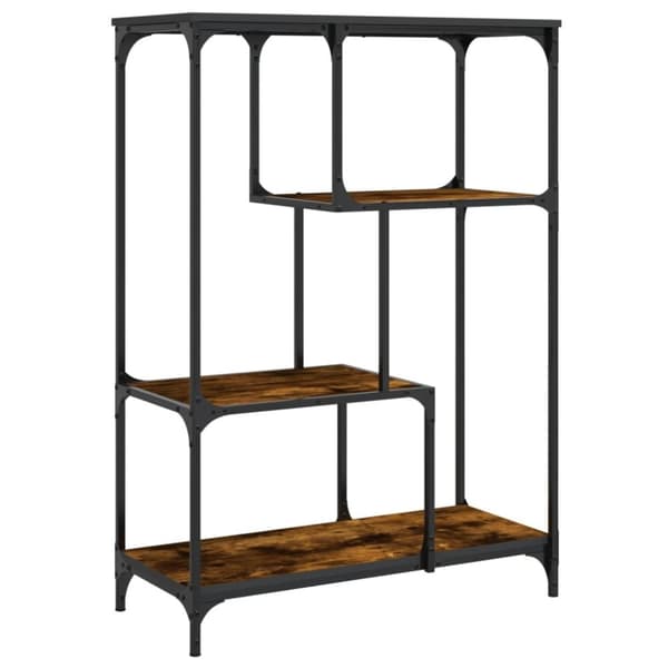 vidaXL bogreol 81x36x115 cm konstrueret træ og jern røget egetræsfarve