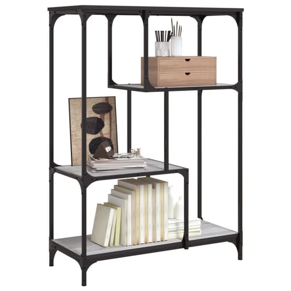 vidaXL bogreol 81x36x115 cm konstrueret træ og jern grå sonoma-eg