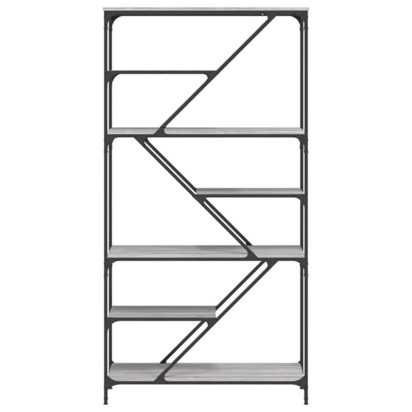 vidaXL bogreol 91x36x176 cm konstrueret træ og jern grå sonoma-eg