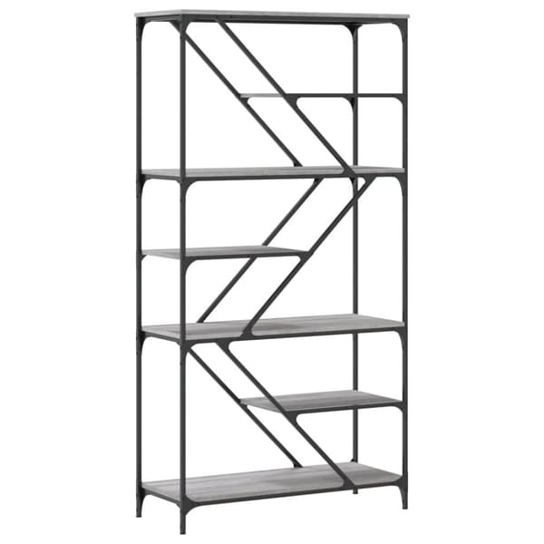 vidaXL bogreol 91x36x176 cm konstrueret træ og jern grå sonoma-eg