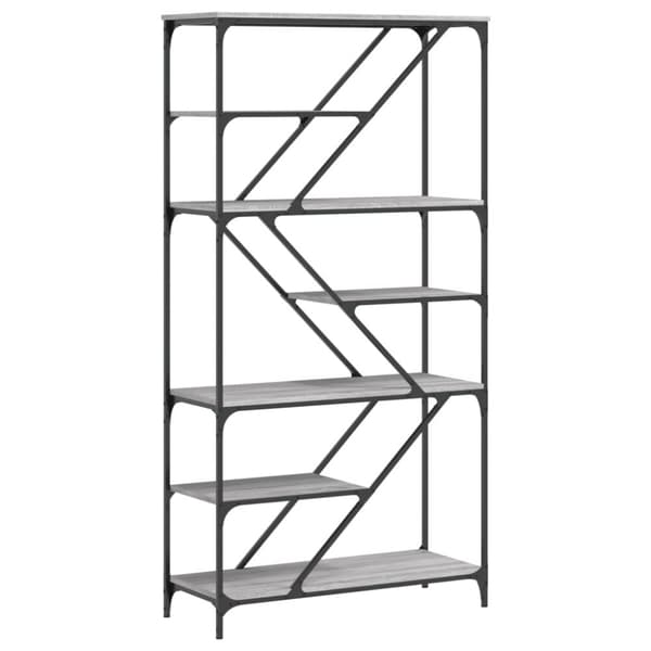 vidaXL bogreol 91x36x176 cm konstrueret træ og jern grå sonoma-eg