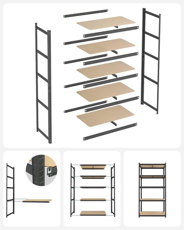 Songmics Garagereoler Grå 200 x 100 x 50 cm