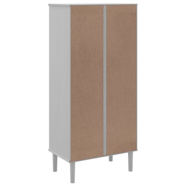 vidaXL skænk SENJA 60x35x130 cm rattanlook massivt fyrretræ hvid