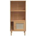 Miniatyrbillede 4 af 11: vidaXL bogreol SENJA rattanlook 60x35x130 cm massivt fyrretræ brun