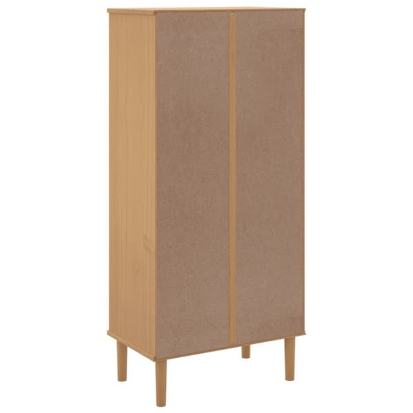 vidaXL bogreol SENJA rattanlook 60x35x130 cm massivt fyrretræ brun