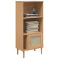 Miniatyrbillede 2 af 11: vidaXL bogreol SENJA rattanlook 60x35x130 cm massivt fyrretræ brun