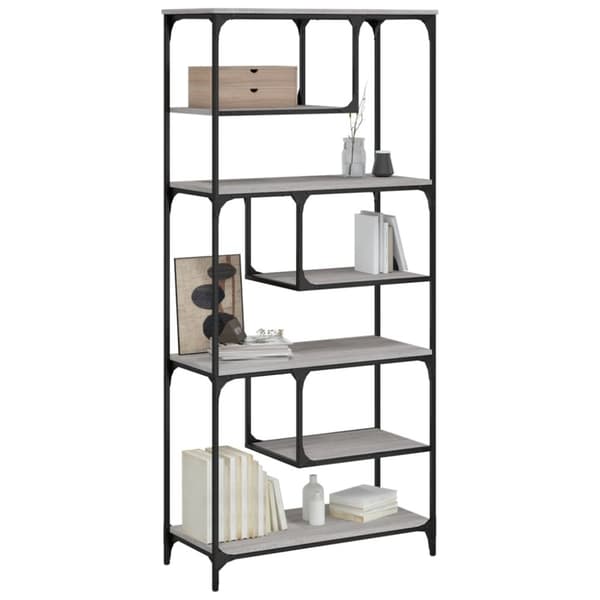 vidaXL bogreol 81x36x176 cm konstrueret træ grå sonoma-eg
