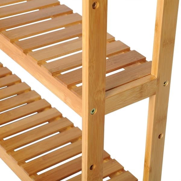 Rootz Bamboo Vägghylla - Hylla - Förvaringsställ - Displayställ - Bokhylla - Organizer - Hylla - Naturlig - 60 x 15 x 54 cm