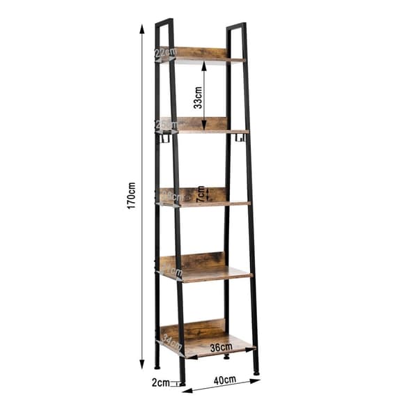 Rootz multifunktionelt opbevaringsstativ - Reol - Displayhylde - Stilfuld og holdbar - Alsidig og sikker - Nem vedligeholdelse - 40 cm x 170 cm x 36 c