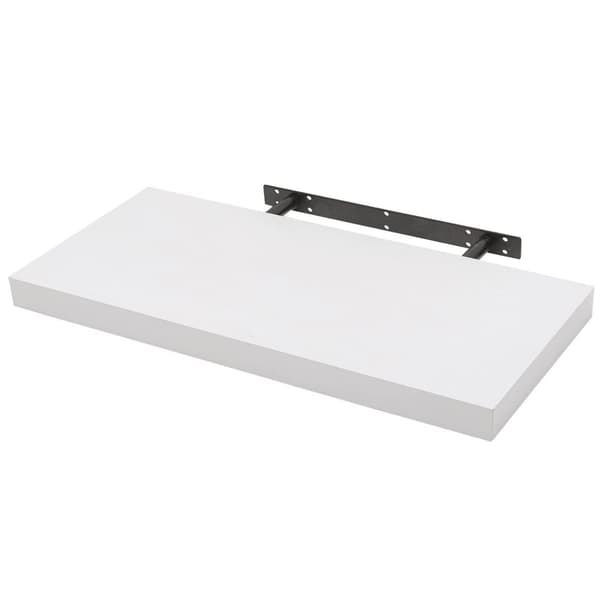 Rootz vægmonteret displayhylde - Flydende reolstativ til boligindretning - Hvid vægbeslag i træ - 60x23x3,8 cm