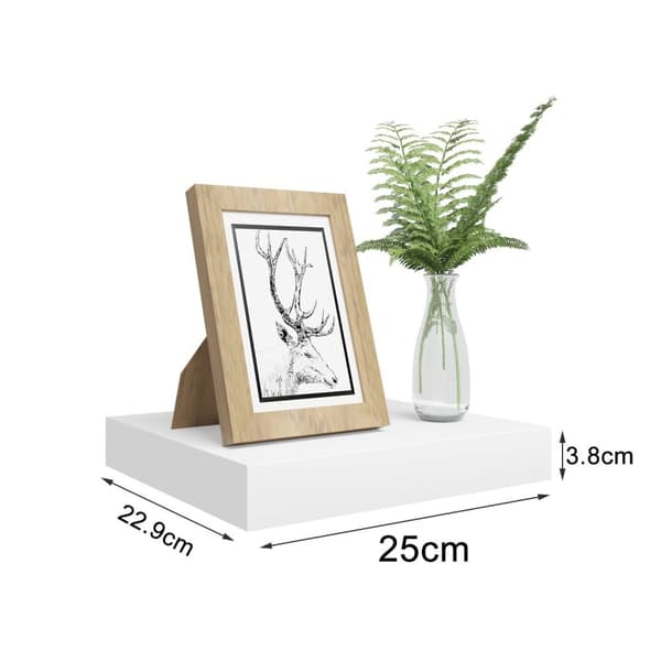 Rootz Vägghyllsats - Flytande bokhylla - Monterade displayställ - Förvaringshyllor - Dekorativa avsatser - Hängande bokhylla - Vit - 25x22,9x3,8cm