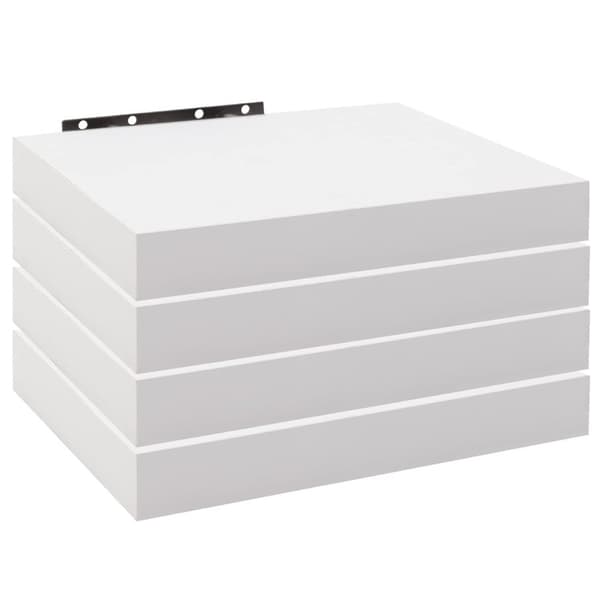 Rootz Vägghyllsats - Flytande bokhylla - Monterade displayställ - Förvaringshyllor - Dekorativa avsatser - Hängande bokhylla - Vit - 25x22,9x3,8cm