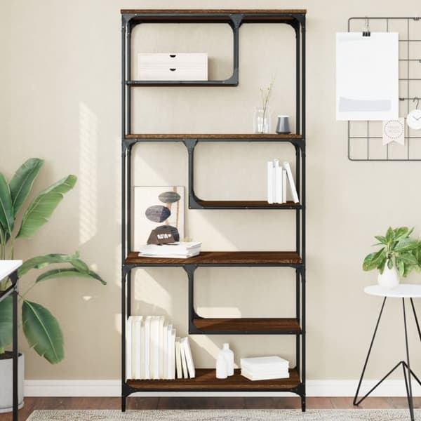 vidaXL bogreol 81x36x176 cm konstrueret træ brun egetræsfarve