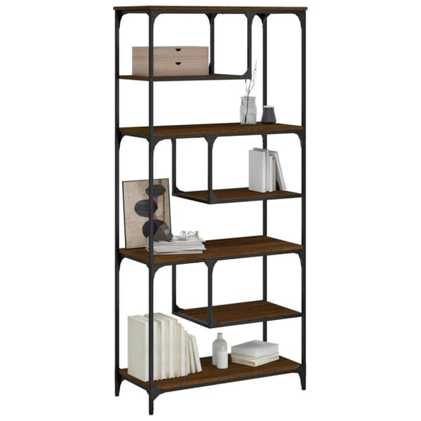 vidaXL bogreol 81x36x176 cm konstrueret træ brun egetræsfarve