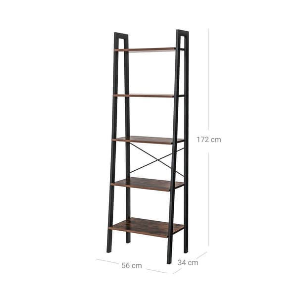 Rootz Ladder Hylla - Ståhylla - 5 hyllor - Bokhylla - Ladder Display Hylla - Modern Ladder Hylla - Tall Ladder Hylla - Stege Hylla för förvaring - Ind