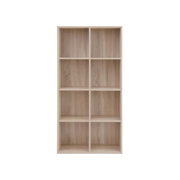 Rootz Simple Hylde med 8 rum - Flydende hylde - Væghylde - Træhylde - Industriel hylde - Opbevaringshylde - Spånplade - Hvid - 65,5 x 30 x 129,5 cm (B