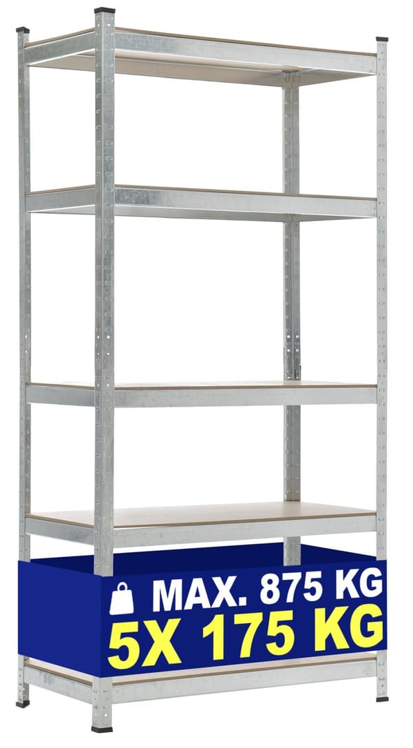 CLP Opbevaringshylde 90x40x180 cm sølv-90x40x180 cm