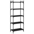 Miniatyrbillede 5 af 10: vidaXL bogreol med 5 hylder 60x30x154 cm konstrueret træ sort