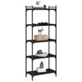 Miniatyrbillede 2 af 10: vidaXL bogreol med 5 hylder 60x30x154 cm konstrueret træ sort