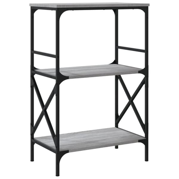 vidaXL bogreol 4 hylder 59x35x90,5 cm konstrueret træ grå sonoma-eg