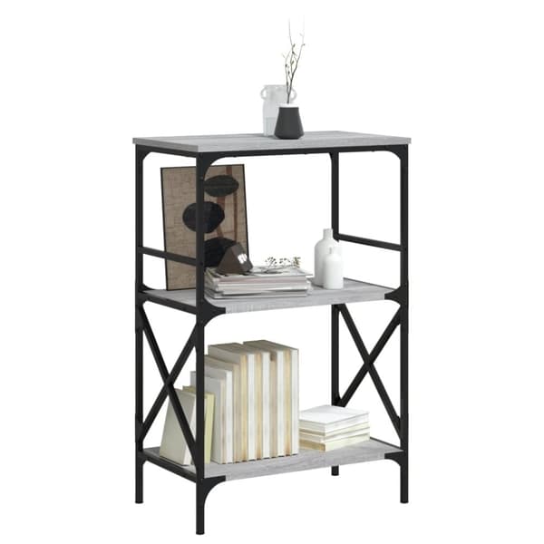 vidaXL bogreol 4 hylder 59x35x90,5 cm konstrueret træ grå sonoma-eg