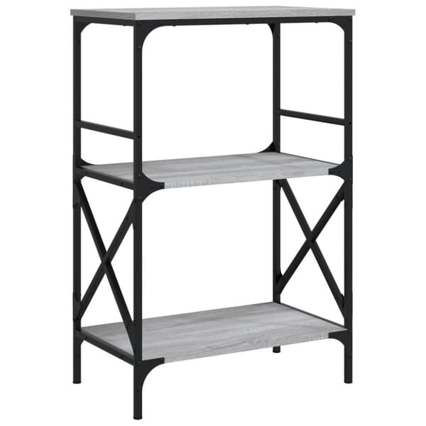 vidaXL bogreol 4 hylder 59x35x90,5 cm konstrueret træ grå sonoma-eg