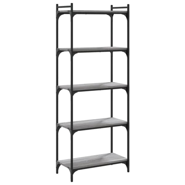 vidaXL bogreol 5 hylder 60x30x154 cm konstrueret træ grå sonoma-eg