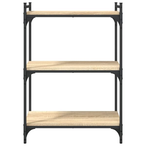 vidaXL bogreol 60x30x86 cm 3 hylder konstrueret træ sonoma-eg