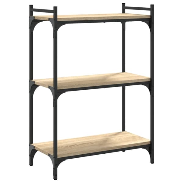 vidaXL bogreol 60x30x86 cm 3 hylder konstrueret træ sonoma-eg