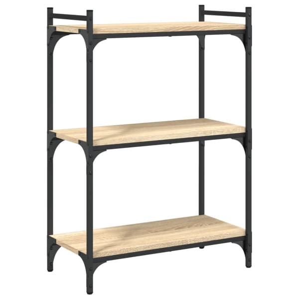 vidaXL bogreol 60x30x86 cm 3 hylder konstrueret træ sonoma-eg