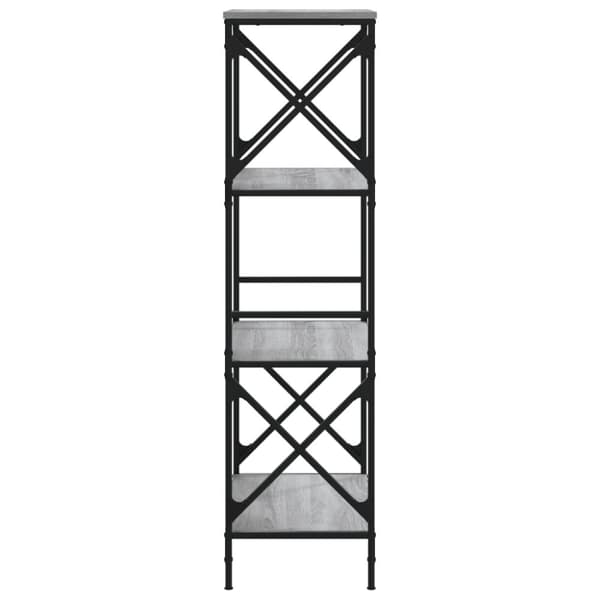 vidaXL bogreol 4 hylder 59x35x132 cm konstrueret træ grå sonoma-eg