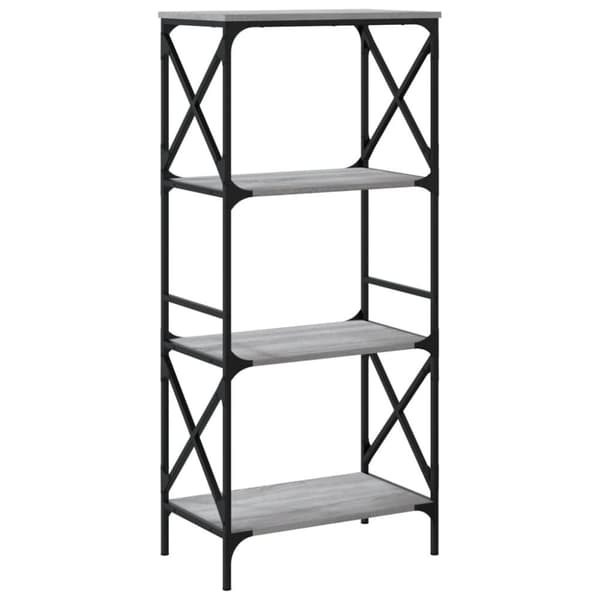 vidaXL bogreol 4 hylder 59x35x132 cm konstrueret træ grå sonoma-eg