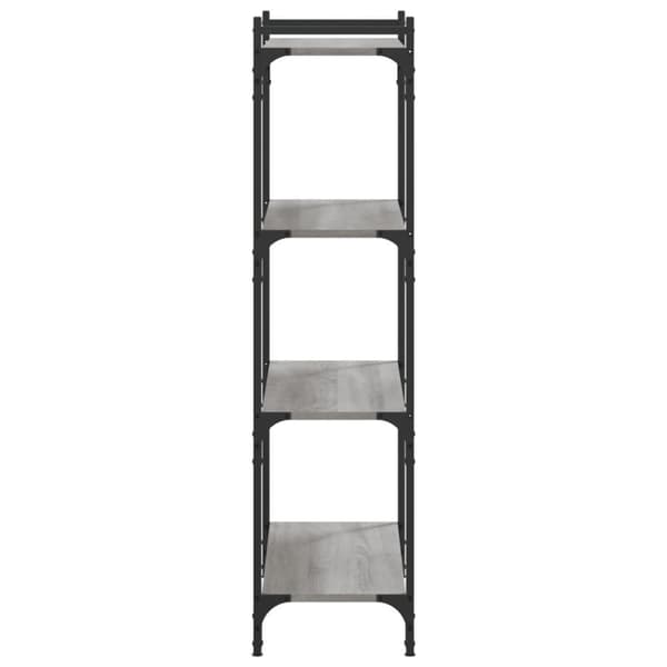 vidaXL bogreol 4 hylder 80x30x120 cm konstrueret træ grå sonoma-eg